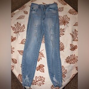 KanCan Sky Blue Ripped Skinny Jeans